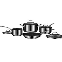 STARFRIT(R) 030203-001-0000 THE ROCK by Starfrit Stainless Steel Non-Stick 8-Piece Cookware Set with Stainless Steel Handles