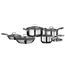 STARFRIT(R) 034611-001-0000 Stainless Steel Non-Stick 10-Piece Cookware Set with Stainless Steel Handles