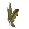 Palm Leaf Hanging Metal Wall Art Decor, Green and Brown