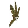 Palm Leaf Hanging Metal Wall Art Decor, Green and Brown