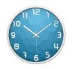 [Blue] 12 Inch Stylish Wall Clock Decorative Silent Non-Ticking Wall Clock