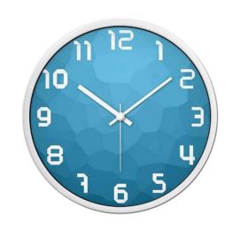 [Blue] 12 Inch Stylish Wall Clock Decorative Silent Non-Ticking Wall Clock