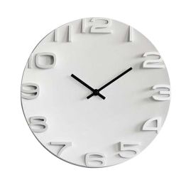 [White] 14 Inch Modern Wall Clock Decorative Silent Non-Ticking Wall Clock