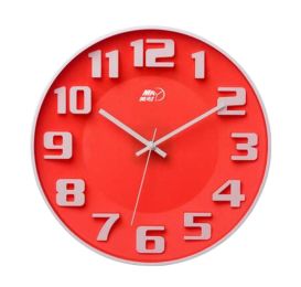 [Red] 14 Inch Modern Wall Clock Decorative Silent Non-Ticking Wall Clock