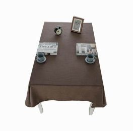 Linen Tablecloth Washable Tablecloth Table Cover Dinner Tablecloth Brown