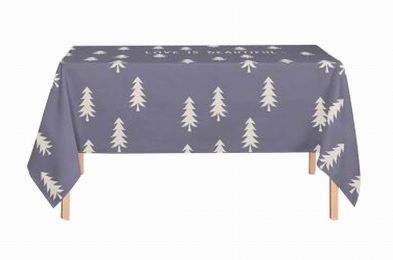 Linen Tablecloth Washable Tablecloth Table Cover Dinner Tablecloth Gray Tree