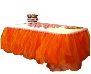 TUTU Tableware Tulle Table Skirt Tulle Table Cover for Party [Orange]