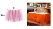 TUTU Tableware Tulle Table Skirt Tulle Table Cover for Party [Orange]