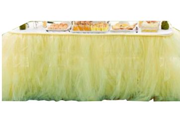 TUTU Tableware Tulle Table Skirt Tulle Table Cover for Party [Light Yellow]