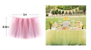 TUTU Tableware Tulle Table Skirt Tulle Table Cover for Party [Light Yellow]