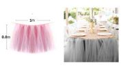 TUTU Tableware Tulle Table Skirt Tulle Table Cover for Party [Gray]