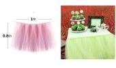 TUTU Tableware Tulle Table Skirt Tulle Table Cover for Party [Light Green]