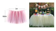 TUTU Tableware Tulle Table Skirt Tulle Table Cover for Party [Beige]