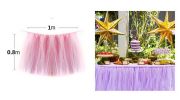 TUTU Tableware Tulle Table Skirt Tulle Table Cover for Party [Light Purple]