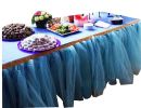 TUTU Tableware Tulle Table Skirt Tulle Table Cover for Party [Deep Blue]