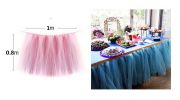 TUTU Tableware Tulle Table Skirt Tulle Table Cover for Party [Deep Blue]