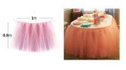 TUTU Tableware Tulle Table Skirt Tulle Table Cover for Party [Deep Pink]