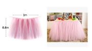 TUTU Tableware Tulle Table Skirt Tulle Table Cover for Party [Light Pink]