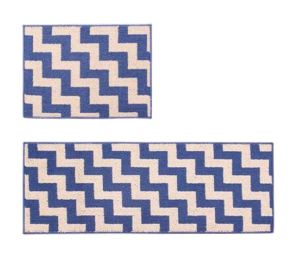 [Blue Wave] 2 Pcs Absorbent Non-Slip Kitchen Rugs Kitchen Floor Mats