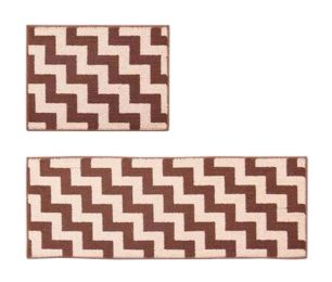 [Coffee Wave] 2 Pcs Absorbent Non-Slip Kitchen Rugs Kitchen Floor Mats