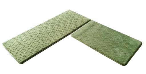 [Green-2] 2 Pcs Absorbent Non-Slip Kitchen Rugs Kitchen Floor Mats