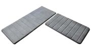 [Gray-1] 2 Pcs Absorbent Non-Slip Kitchen Rugs Kitchen Floor Mats