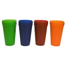 Set of 4 Plastic Tumblers - 14 oz. Case Pack 48