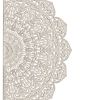 DunaWest 48 inch Half Moon Hand Carved Floral Mango Wood Wall Panel Decor, Antique White