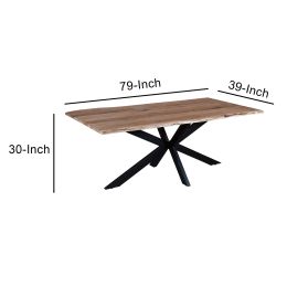 DunaWest 78.7" Rectangular Live Edge Top Mango Wood Dining Table