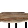 DunaWest 59" Round Mango Wood Top Dining Table with Metal Legs