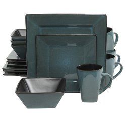 Gibson Elite Kiesling 16-Piece Dinnerware Set, Blue